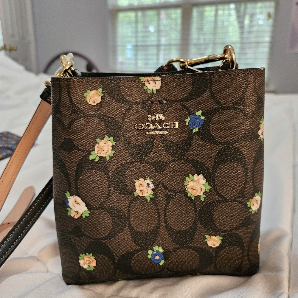 COACH Vintage Brown Floral Crossbody Bag